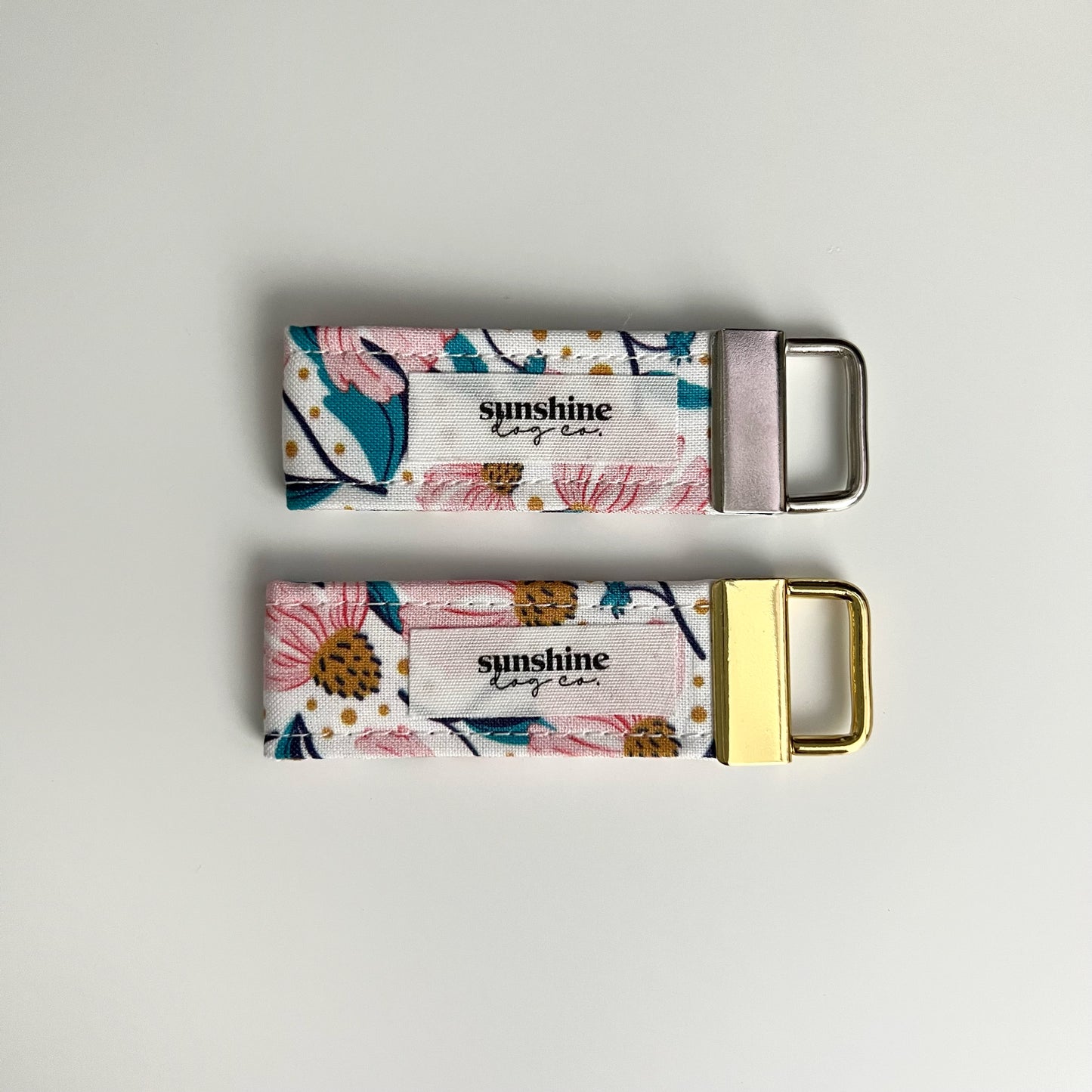 Key Fob / Wristlet Key Chain  - Pink Floral
