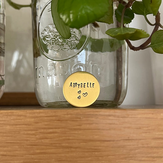 Hand Stamped Tag - Hearts